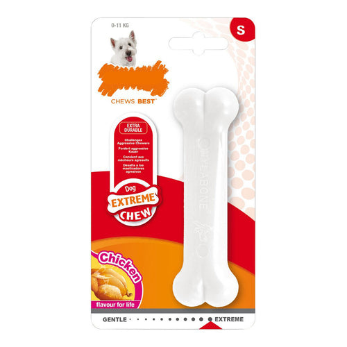 Jouet à Mâcher Nylabone Extreme Poulet Taille S pour Chien
