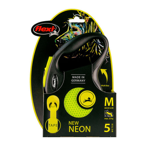 Laisse Flexi New Classic Néon 5m Taille S pour Chien