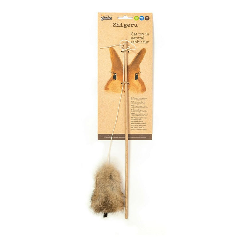 Canne à Pêche Souris en Bois pour Chat