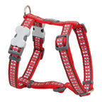 Harnais Red Dingo Réfléchissant Motif Os (30-48 cm)