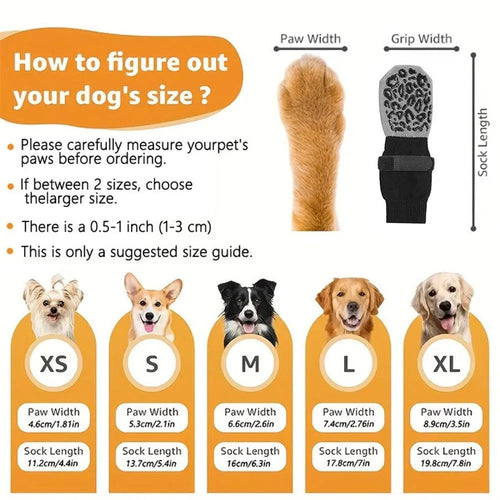 Chaussettes Antidérapantes Coton pour Chien (Lot de 4)