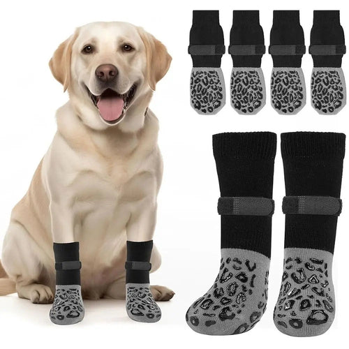 Chaussettes Antidérapantes Coton pour Chien (Lot de 4)