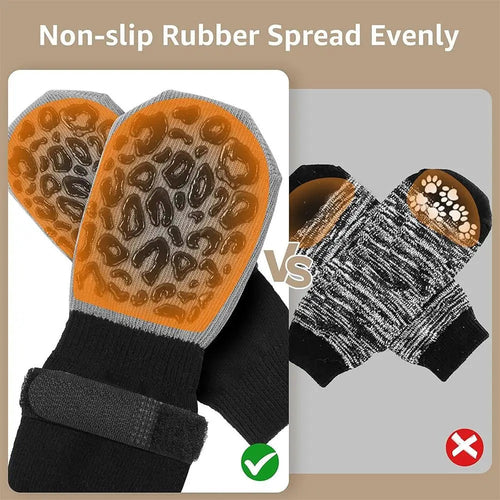 Chaussettes Antidérapantes Coton pour Chien (Lot de 4)