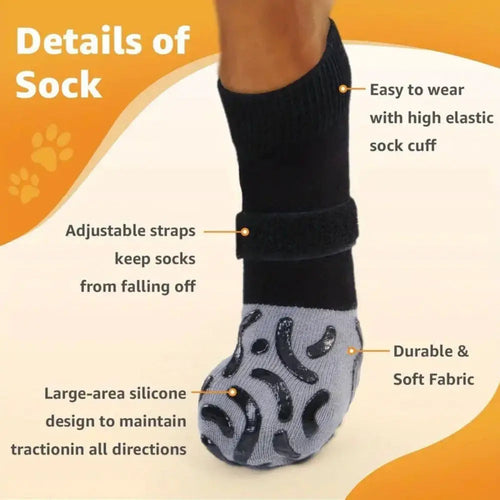 Chaussettes Antidérapantes Coton pour Chien (Lot de 4)